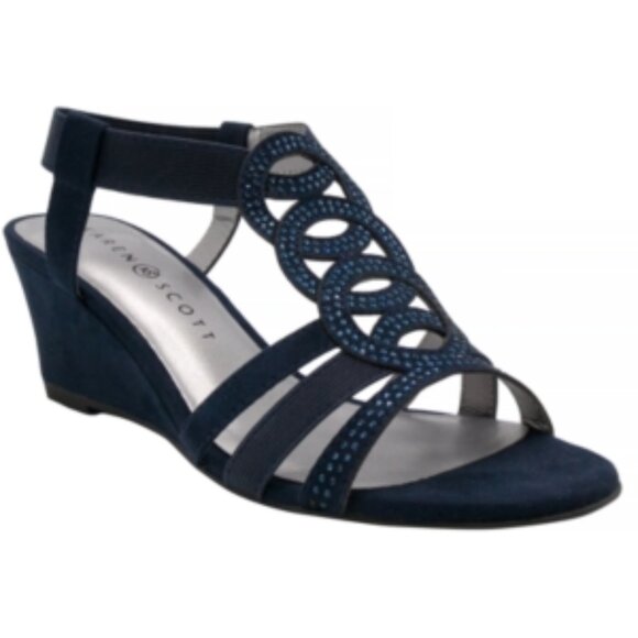 Karen Scott Womens Denice Slip-on Slingback Sandals, Navy, 5.5 - Picture 1 of 1